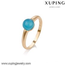 14739 Xuping nuevo diseño de moda chapado en oro mujer anillos con piedras preciosas de color rojo